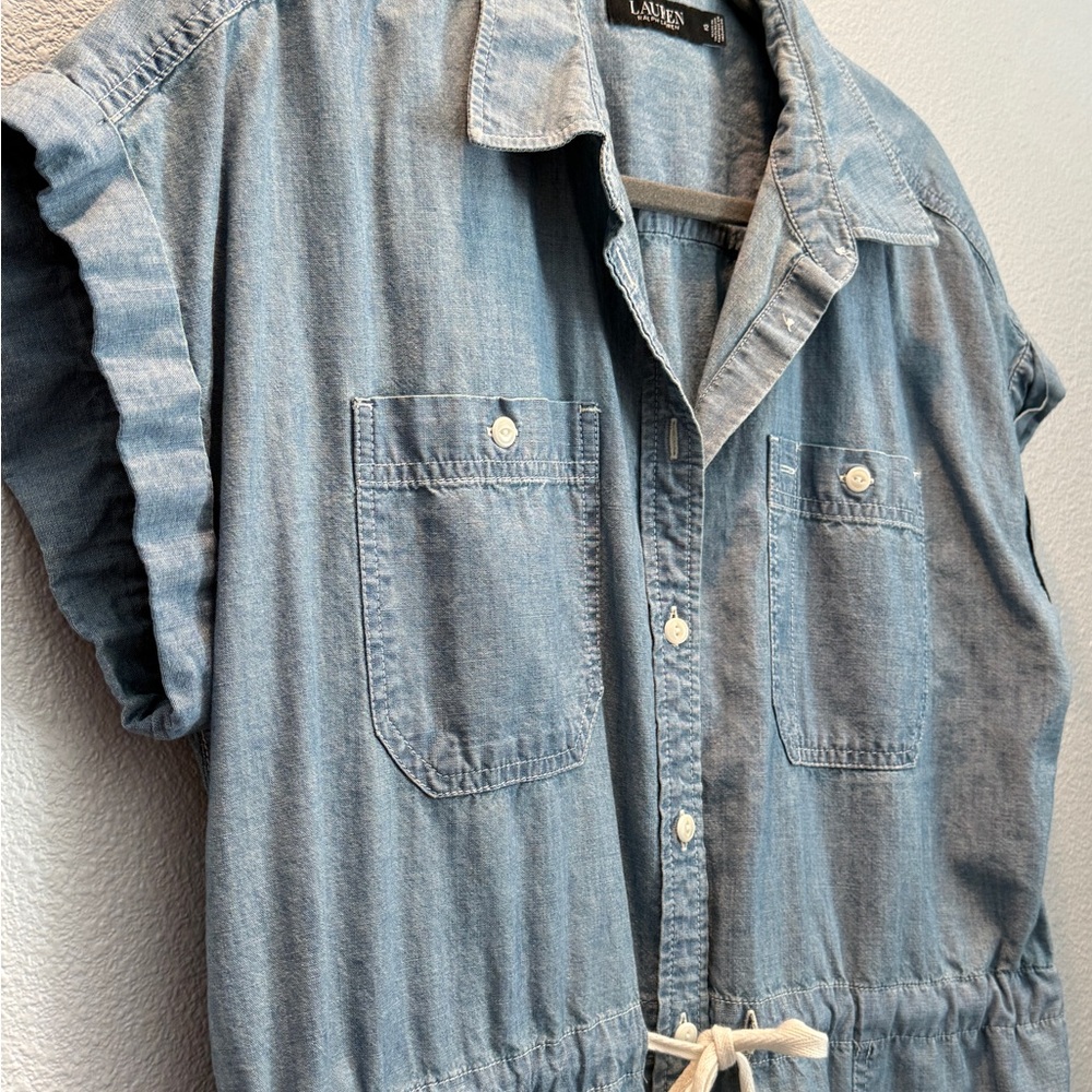 Ralph Lauren Light Blue Denim Shirt Dress - Picture 5 of 6